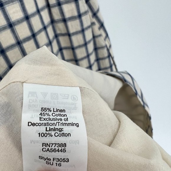 Madewell Embroidered Sunray Linen Blend Shirtdress A-Line Dress Check Size XS - Picture 9 of 13